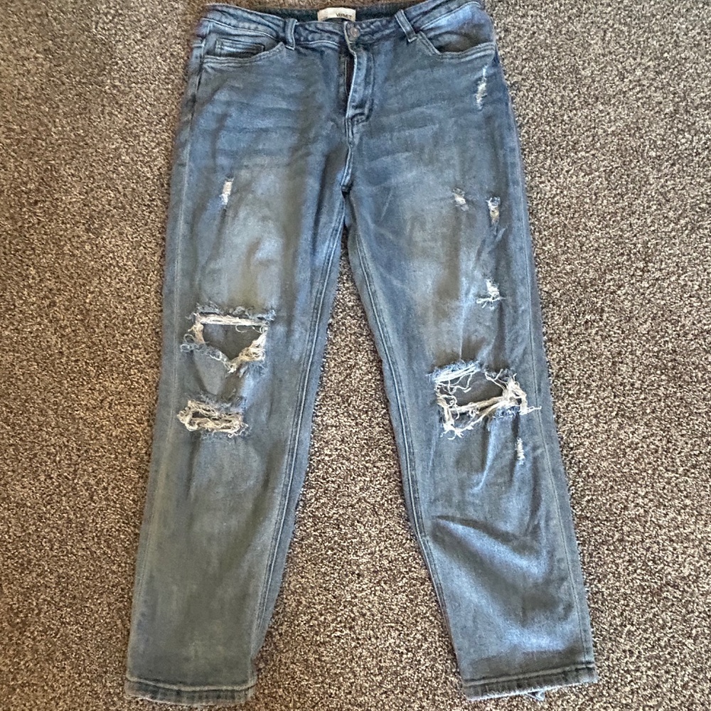 Vervet distressed boyfriend crop jeans